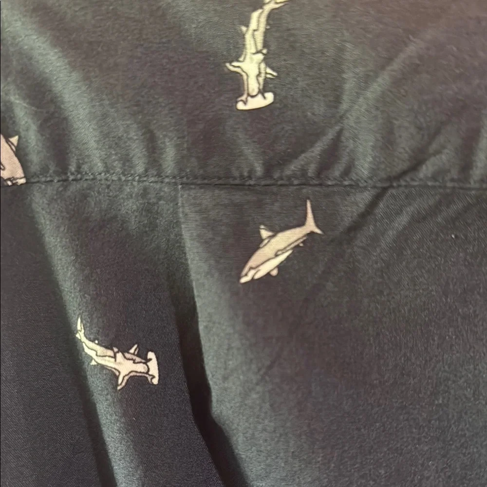 Men's Navy Blue Shark Patterned Nautica Shirt - Discovery Shark Week - Picture 4 of 9